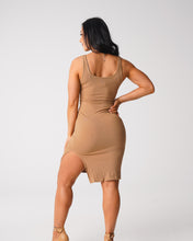 Load image into Gallery viewer, Mocha Golden Vibes Cut Out Midi Dress