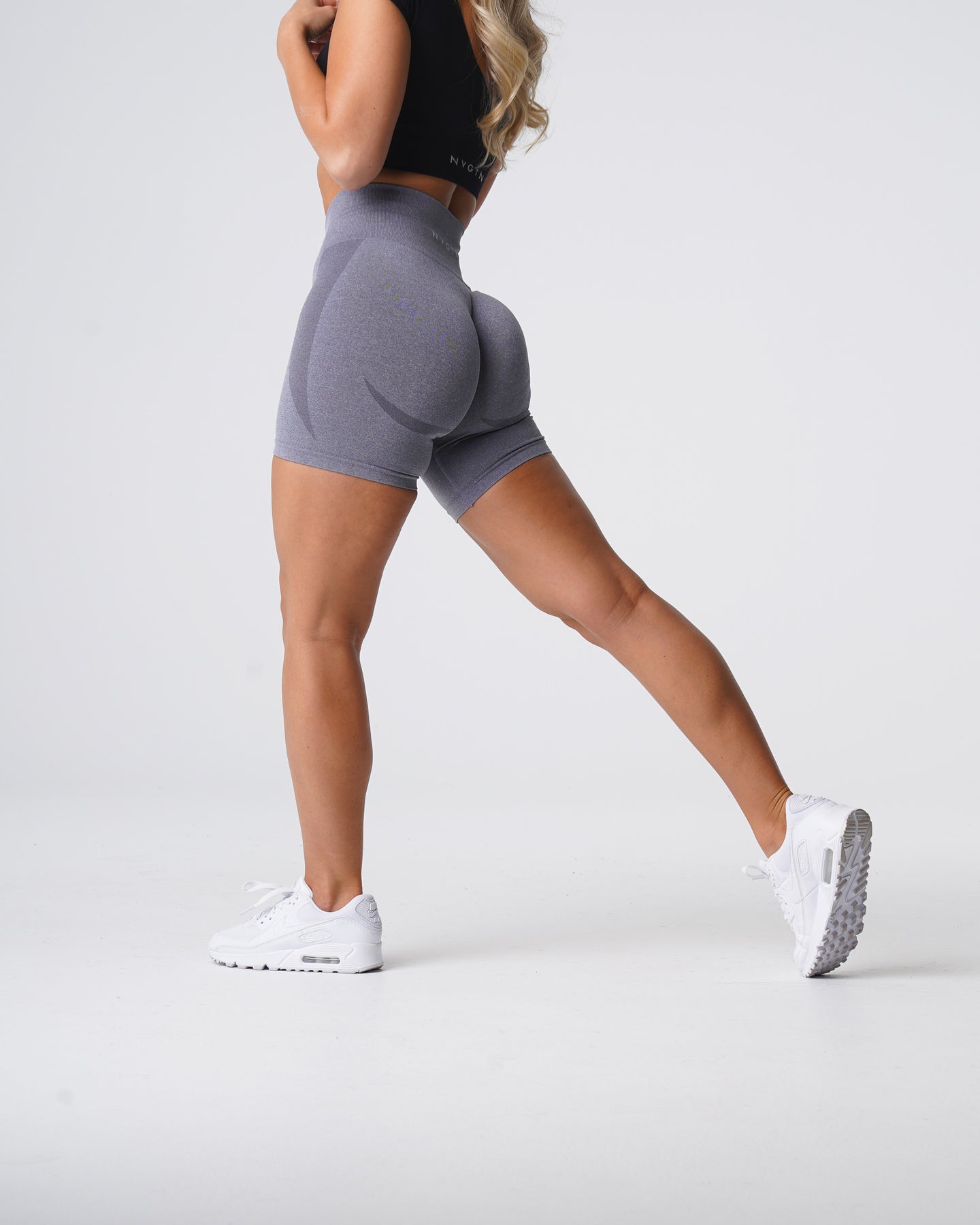 Grey Contour Seamless Shorts