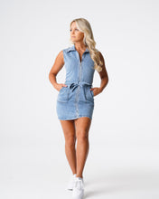 Load image into Gallery viewer, Light Wash Sweet Surprise Denim Mini Dress